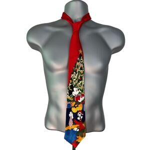 Disney Mickey Unlimited Red Christmas Tie